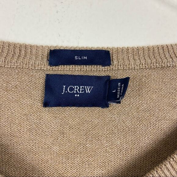 J. Crew | V-Neck Cotton & Wool Sweater Sz L - Picture 3 of 4